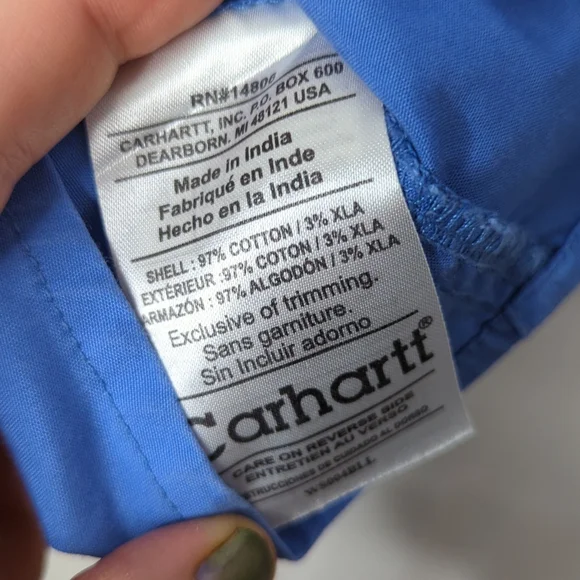 Carhartt Blue Sleeveless Utility Snap Closure Summer Top Blouse size XL - Picture 6 of 7